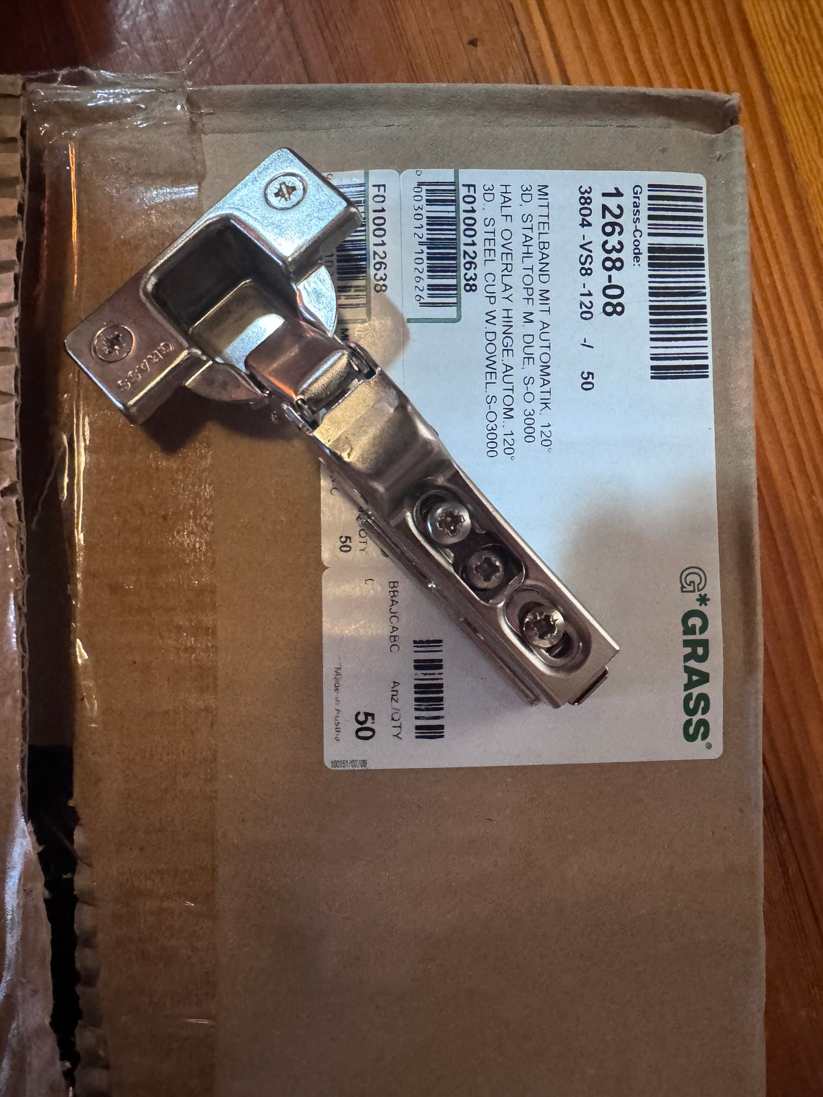 NEW GRASS 1006-30 Cabinet Hinge | Half Overlay | Self-Closing | Clip-On | OEM