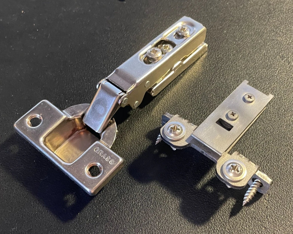 Grass 1006-30 hinge w/ #048 STEEL Base Plate, Clip On - IMPROVED DURABILITY