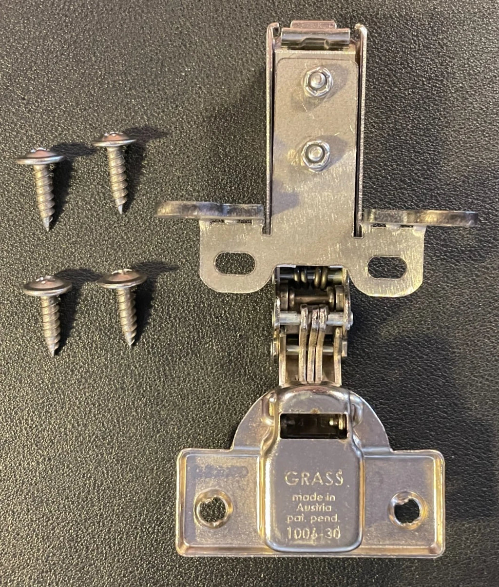 Grass 1006-30 hinge w/ #048 STEEL Base Plate, Clip On - IMPROVED DURABILITY