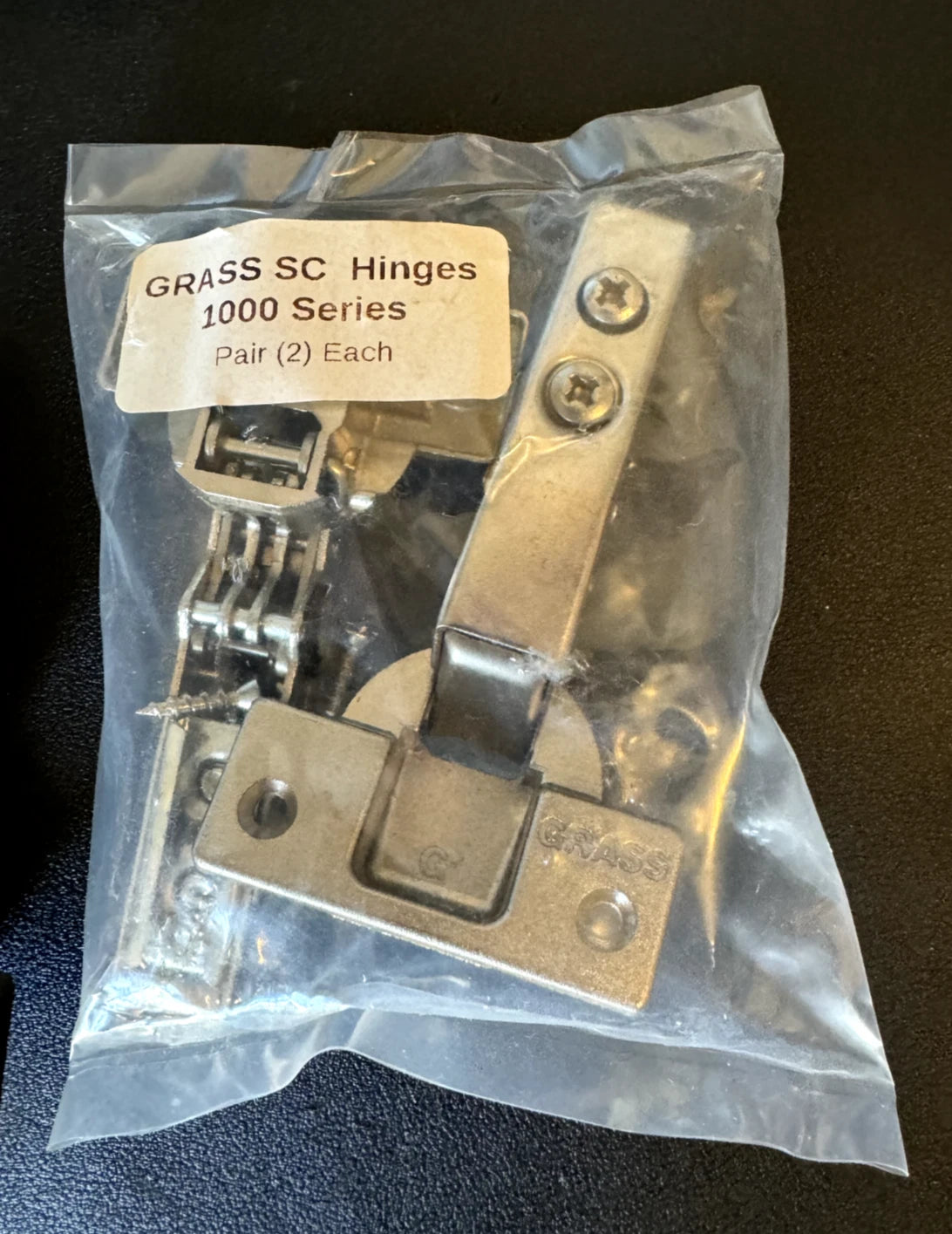 2x NEW! Grass Cabinet Hinge 1000(v) series Pair (2x) SLIDE ON, FACTORY SEALED