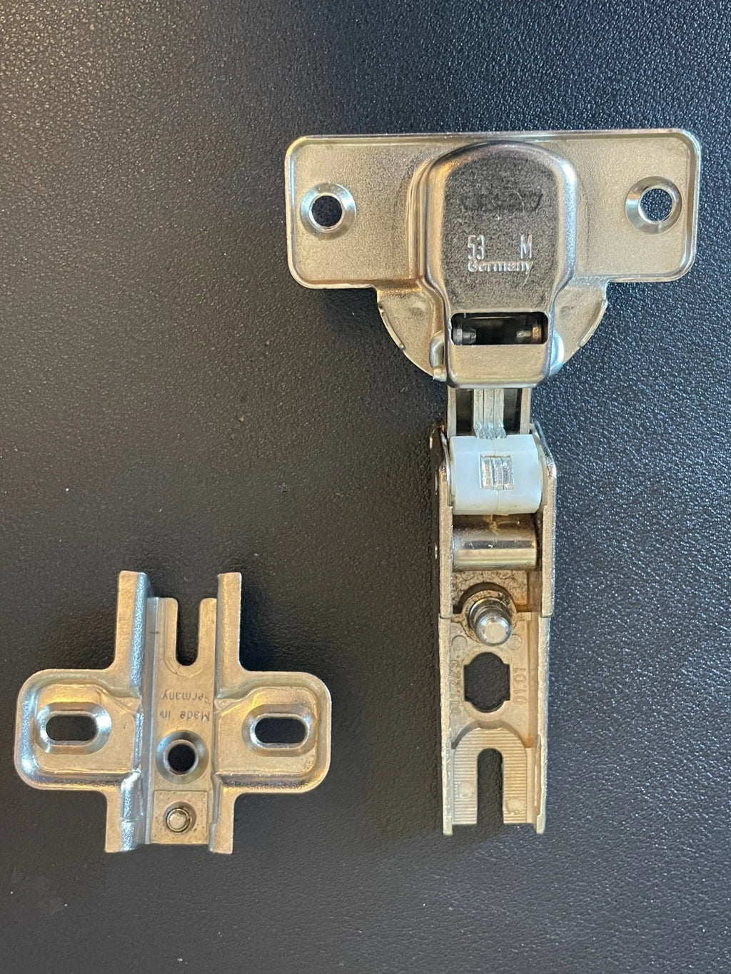 MEPLA 53 M Cabinet Hinge • 45° Angled, Self-Closing, Rare w/ Plate 314393 5200