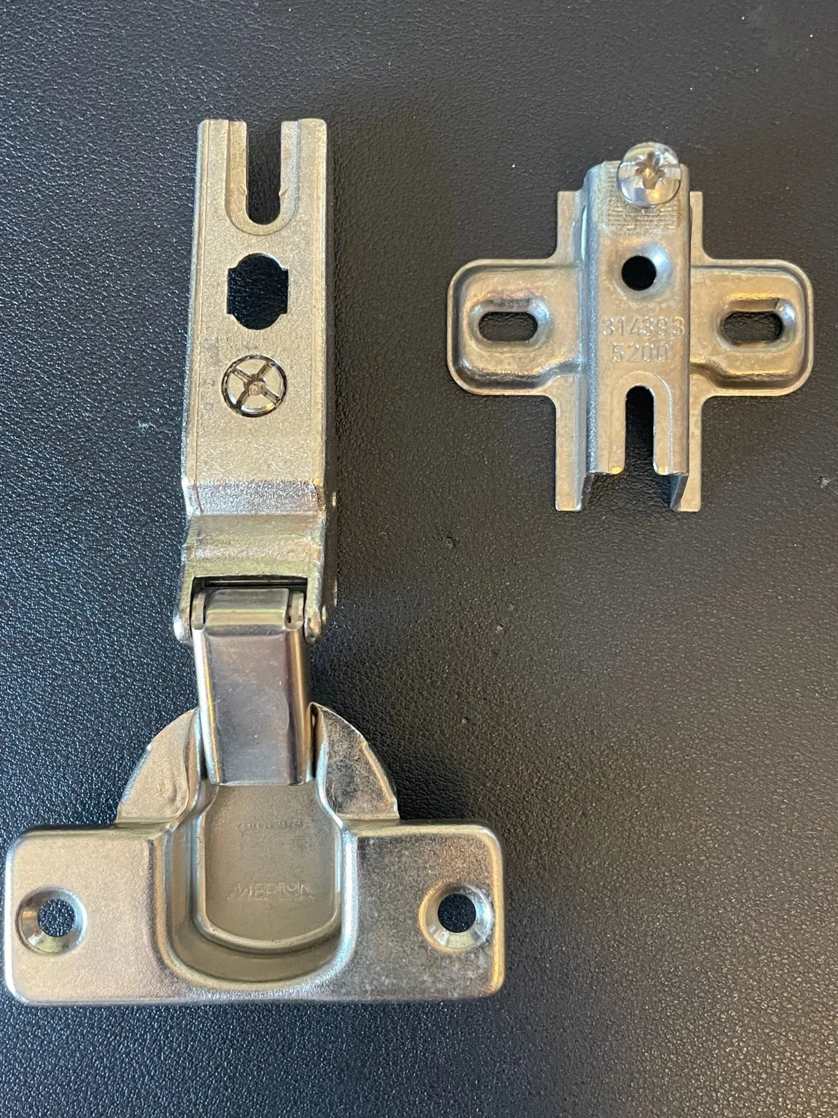 MEPLA 53 M Cabinet Hinge • 45° Angled, Self-Closing, Rare w/ Plate 314393 5200